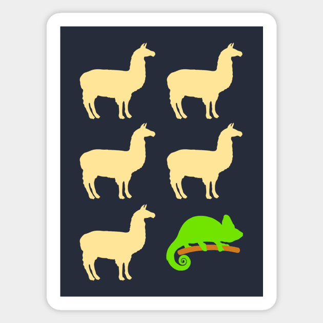 Llama Llama Llama Llama Llama Chameleon Sticker by dumbshirts